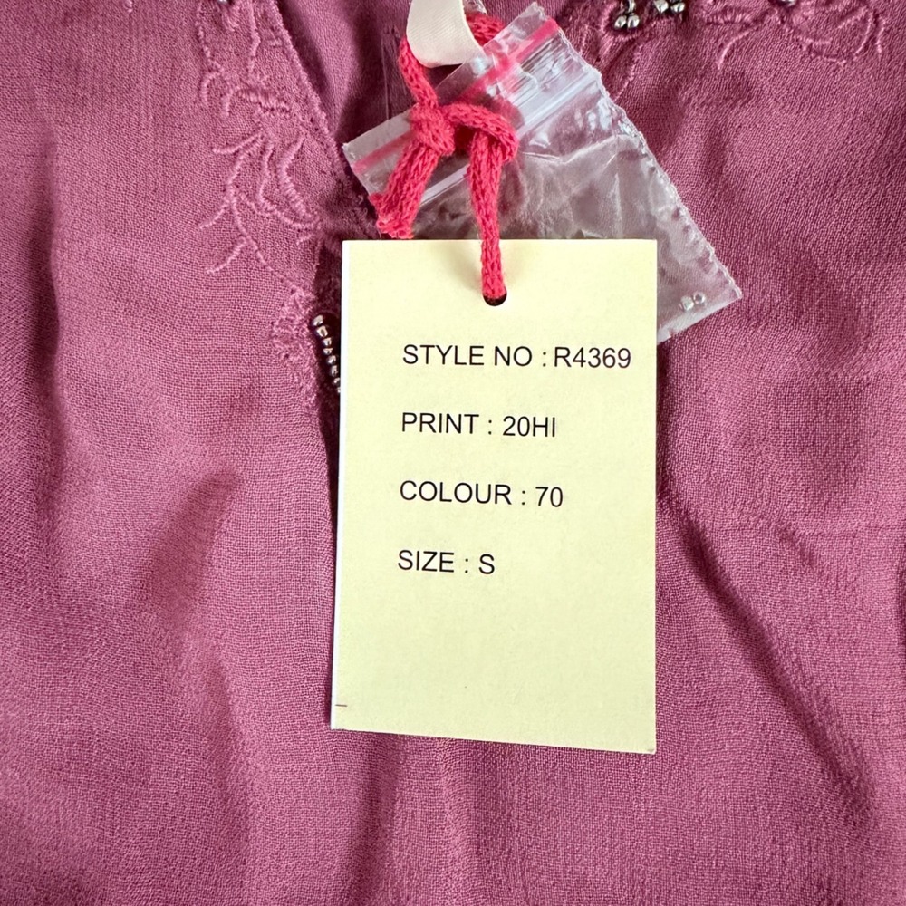 NWT Raga Women Small Plum Purple Beaded Metallic Stripe Babydoll Mini Dress Boho - Picture 9 of 12